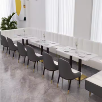 Ensemble table et chaises de salle à manger en marbre de luxe pour restaurants et cafés Mobilier élégant pour espaces commerciaux