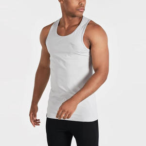 Camiseta de algodón para correr para hombre al por mayor, camiseta sin mangas atlética con logotipo personalizado, camiseta sin mangas de punto para entrenamiento muscular, ropa de gimnasio - Product Image 4