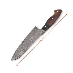 Juego de cuchillos de chef de cinco piezas japoneses de acero de Damasco hechos a mano Clásicos al por mayor juego de cuchillos de cocina con mango de madera - Product Image 6