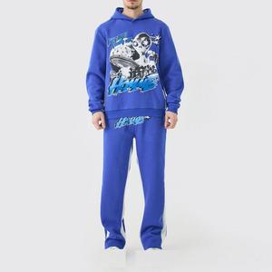 Peso pesado Impreso 100% Algodón Pantalones apilados Sudaderas con capucha Conjuntos Unisex Cintura elástica Invierno - Product Image 1