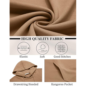 Sudaderas con capucha unisex heavyweight Brown fleece diseño de logotipo personalizado estampado en relieve temporada de invierno sudaderas de hombre ropa de calle al por mayor - Product Image 3