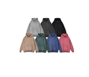 เสื้อมีฮู้ดผ้าบาติกมีฮู้ดแบบวินเทจมีกรดซักแบบย้อนยุค - Product Image 6