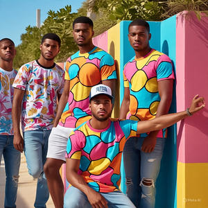 Camiseta de algodón 300 GSM de lujo 100%, camisetas de talla grande para hombre, camisetas de peso pesado de gran tamaño bordadas personalizadas - Product Image 3