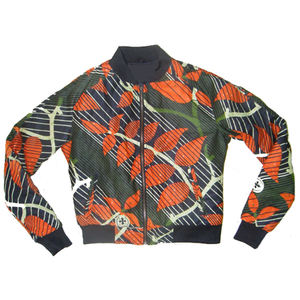 แจ็กเก็ตผู้หญิงผ้าซาตินโพลีเอสเตอร์กันลมไซส์ใหญ่พิเศษแจ็คเก็ตเบสบอลสไตล์บอมเบอร์100% - Product Image 1