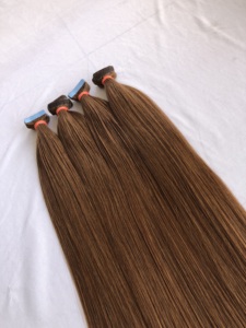 Exportation de qualité supérieure en gros 100% Remy vierge indienne vierge cambodgienne vierge 24 ''couleur #6 bande droite extensions de cheveux vendeur indien - Product Image 4