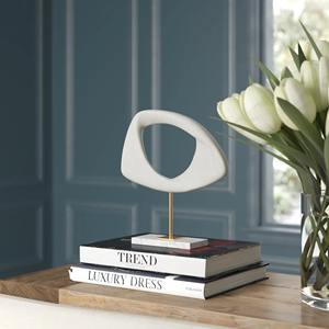 วัตถุตกแต่งโต๊ะสีขาวหรูหราการออกแบบที่สวยงามมีสไตล์เน้นบ้านที่สมบูรณ์แบบสำหรับการตกแต่งภายในที่เรียบง่ายและคลาสสิกที่ทันสมัย - Product Image 5