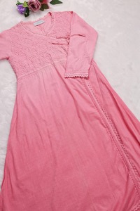 เสื้อปักลายแขน3/4สีชมพูอ่อนมีตราสินค้าความยาว OEM เสื้อชาติพันธุ์ลำลองเสื้อผู้หญิงน้ำหนักเบาสวมใส่สบาย - Product Image 3