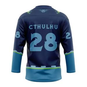 Camisetas deportivas personalizadas de alta calidad, camisetas de hockey sublimadas OEM con diamantes de imitación, camisetas deportivas clásicas, uniformes para hockey sobre hielo - Product Image 6