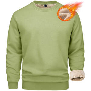 Sudadera de cuello redondo de gran tamaño personalizada con forro de Sherpa Tela de peso pesado de ajuste relajado personalizada para la moda de invierno - Product Image 5