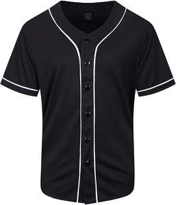 Maillot de baseball uni boutonné pour hommes, uniforme d'équipe de softball vierge, maillot de baseball à manches courtes hip hop hipster - Product Image 4