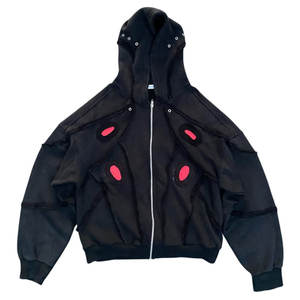 Sudaderas con capucha desgastadas personalizadas para hombre con estampado completo Y2K 100% Sudadera con capucha lavada de algodón para hombre Vintage Sun Faded Zip up - Product Image 1