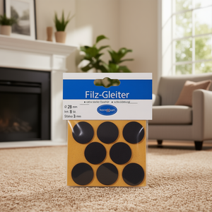 28 mm Brown Felt Self-Adhesive Glides 8 PCS/SB <b>Card</b> Rug Pads & <b>Protectors</b> - Product Image 3