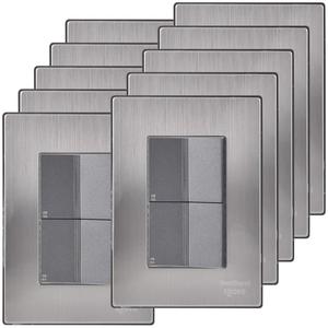Placche per interruttori per scale, MXIUX-006, 10 pezzi, interruttore per scale x2, 125-250 V CA, 10 A, 50/60 Hz, argento/oxford, acciaio inossidabile - Product Image 1