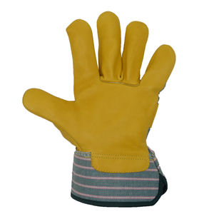 Guantes de doble palma de cuero de alta calidad sintéticos con diseño personalizado Guantes de doble palma cómodos y transpirables de alta resistencia - Product Image 2
