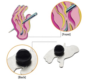 เข็มกลัดแฟชั่นรูปสัตว์สีดำสีขาวสุดสร้างสรรค์กระเป๋าใส่เสื้อผ้าเคลือบรูปแมวตลกใส่เครื่องประดับปกเสื้อ - Product Image 4