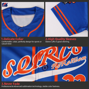 Maillot de Baseball pour hommes, imprimé personnalisée, bleu, tenue à Sublimation, bon marché, livraison rapide, - Product Image 3