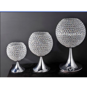Artisanat fait à la main de haute qualité cristal argent bougeoir Base en métal centres de table de luxe pour événement de mariage - Product Image 1