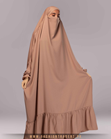 Dernière Tendance OEM Modeste Nida Tissu Polyester Premium Respirant Une Pièce Longueur Ras du Sol Grande Taille Hijab à Enfiler Printemps Automne