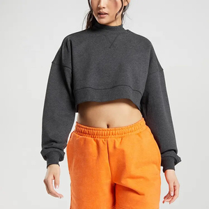 Sudaderas Cortas de Forro Polar para Mujer, Estilo Urbano, Color Sólido, Secado Rápido, Transpirables, Impresión Personalizada, Precio de Fábrica - Product Image 4