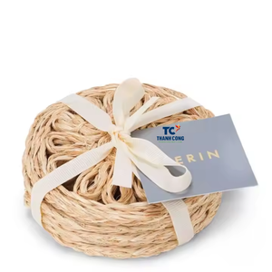 Posavasos tejidos a mano de algas marinas redondas de último diseño, muebles de mesa de arte minimalistas adecuados para vajilla, taza de té y café - Product Image 1