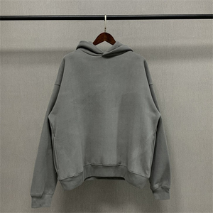 Sweat à capuche lourd avec étiquette imprimée personnalisée de haute qualité Vintage Wash Sweat à capuche noir avec poches latérales - Product Image 5