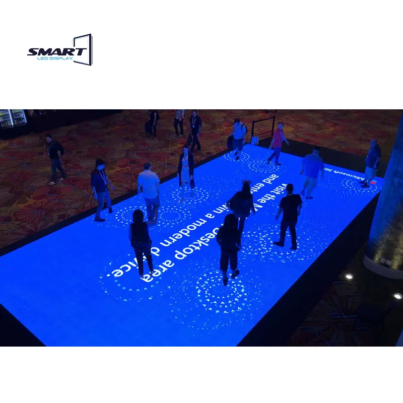 หน้าจอแสดงผลบนผนังแบบอินเทอร์แอคทีฟสำหรับดิสโก้ดีเจ P3.91 LED พื้นเต้นรำแบบพกพาสำหรับบาร์คลับปาร์ตี้สนามเด็กเล่น