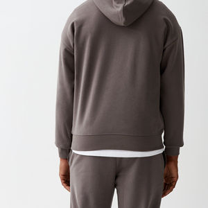 Sudadera con capucha de algodón 100% de calidad de lujo para hombre bordada para estampado de hojaldre Jersey térmico de peso pesado ropa de calle de invierno teñido liso - Product Image 5