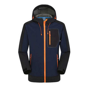 Veste Softshell en toile d'hiver légère pour hommes, manteau d'extérieur coupe-vent imperméable et écologique avec poches zippées personnalisées - Product Image 4