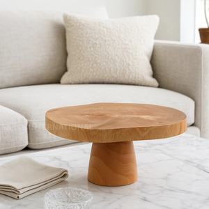 Support à gâteau en bois naturel fabriqué à la main Présentoir à dessert de mariage rustique Cuisine Vente en gros en vrac de luxe-Outils pour gâteaux - Product Image 4