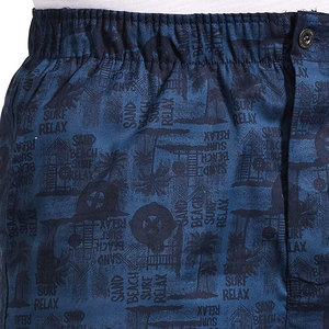 Blue Color Cotton Casual Printed Shorts Men's <b>Classic</b> style printed shorts Wholesale Breathable custom men printed shorts - Product Image 5