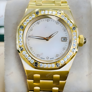 Reloj de Lujo con Diamantes Moissanite y Esfera Brillante, Piedras de Alto Brillo, Diseño Elegante, Reloj de Pulsera Impresionante - Product Image 3