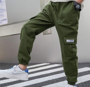 Pantalon cargo pour garçons Pantalons décontractés pour grands enfants avec salopette droite à grandes poches - Product Image 2