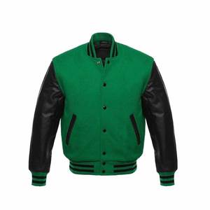 Veste universitaire unisexe Baseball Letterman Vestes Corps en laine Manches en cuir véritable Bomber College Veste de style américain - Product Image 3