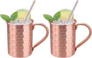 Ensemble de 4 verres à eau en cuivre pur, gobelet, bienfaits pour la santé et le yoga, 300 ml - Product Image 3