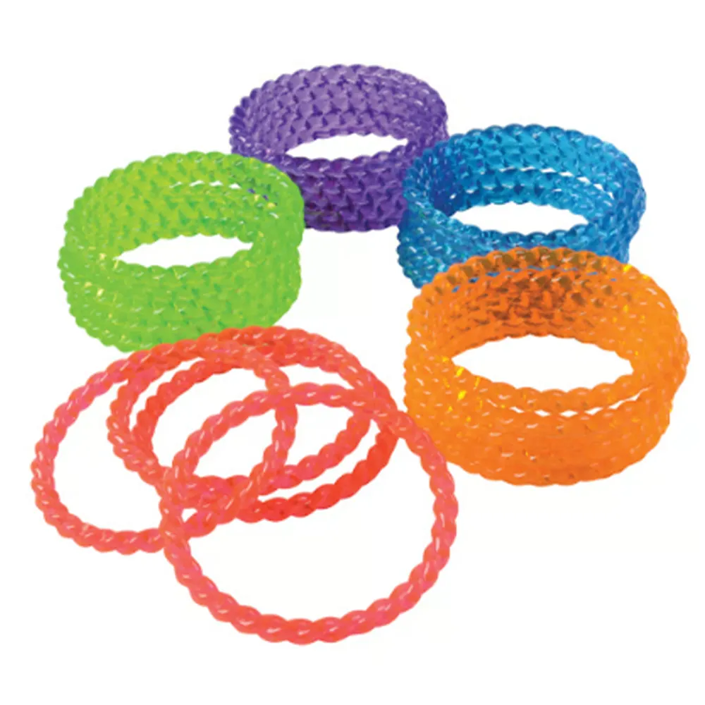 Fashion Crystal / Plastic Bangle Crystal | Plastic Toy Bracelet | 5 Assorted Colours | 24pcs per pack