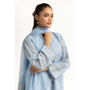 IUSTKSD-1084 Conjunto de Traje de 3 Piezas de Algodón con Bordado de Red para Mujer - Product Image 4