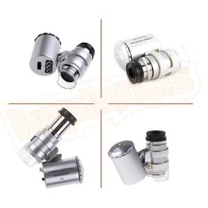 Loupe de poche LED 60X AEK-Tech, loupe de lecture portable avec construction en verre et en métal - Product Image 4