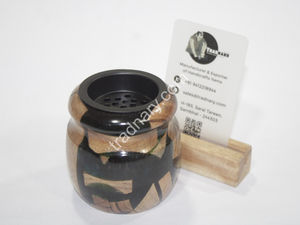 Dernier porte-encens traditionnel Mubkhar bois résine Bukhoor brûleur pour Ramadan Eid Exim Pvt Ltd Tradition - Product Image 3