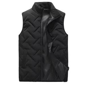 Abrigo de invierno acolchado para hombre con capucha cálida y cremallera Chaqueta sin mangas acolchada de moda Ventas calientes personalizables - Product Image 3