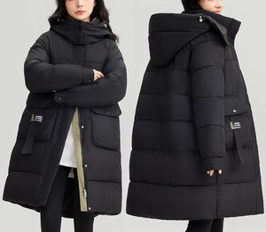 Shoulder Straps Decoration <b>Women's</b> <b>Lightweight</b> Hooded Short Winter Puffer <b>Jacket</b> Waterproof Eco-Friendly Reversible Raw - Product Image 2