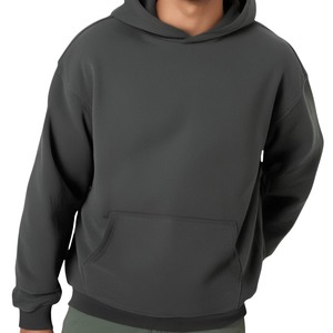 Charcoal Oversized Hoodie Unisex Heavy Fleece Pullover <b>Plain</b> <b>Sweatshirt</b> Streetwear Casual Loose Fit Winter Warm Hooded Top Sale - Product Image 6
