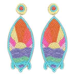 Boucles d'oreilles de Noël Père Noël faites à la main avec crochet en acier inoxydable Boucles d'oreilles de mode pour femmes - Product Image 6