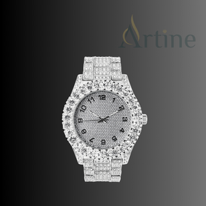 Véritable montre originale pour hommes boîtier en acier inoxydable avec calendrier et mouvement à quartz - Product Image 1