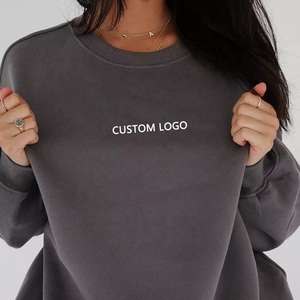 Chándal informal de dos piezas de lana de algodón para mujer, jersey de manga larga con logotipo bordado, pantalón de cuello redondo, conjuntos cálidos para Otoño e Invierno - Product Image 4