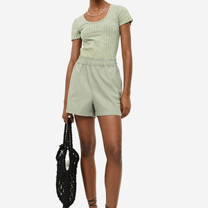 ขายส่งจํานวนมากเปล่าCrop TopsฟิตเนสBasicเสื้อยืดแขนกุดฤดูร้อนผู้หญิงเสื้อผ้าถักซี่โครงโลโก้ด้านบนTank Topผู้หญิง - Product Image 4