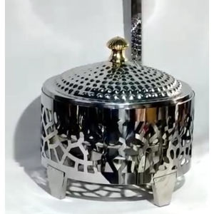 Round Restaurant Wholesale Metal Pattern Chaffing Dishes Hot Pot Dishes for Ramadan-Themed <b>Buffet</b> <b>Warmer</b> by Indian Metal World - Product Image 3