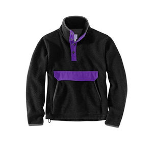 Chandails pour hommes unis vierges en polaire lourde Pull en polaire d'hiver personnalisé Fabricants d'usine Pull en polaire à demi-fermeture éclair - Product Image 3