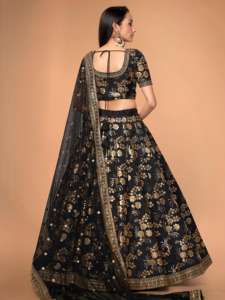 Noir Lehenga Choli Premium Design spécial vêtements de mariage en gros de haute qualité pour les commandes en gros - Product Image 4