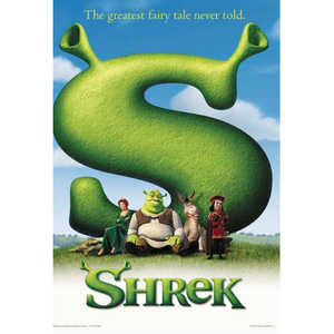 Affiche encadrée Shrek le héros audacieux, style Art déco moderne, pour décoration murale - Product Image 1