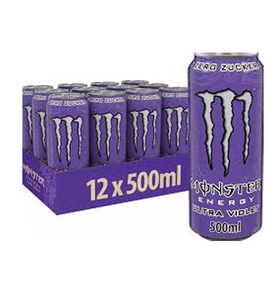 Bebida Energética Monster Ultra Violet Zero Sugar Auténtica, 24 Latas de 500ml, 160mg de Cafeína, Sabor Purple Punch, Venta al Por Mayor - Product Image 1